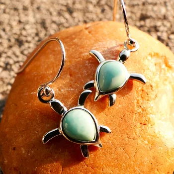 Ocean Life Jewelry Cute Sea Turtle Genuine Larimar Drop Dangle Earrings 925 Sterling Silver Earrings for Women 
Ocean Life Jewelry Cute Sea Turtle Genuine Larimar Drop Dangle Earrings 925 Sterling Silver Earrings for Women