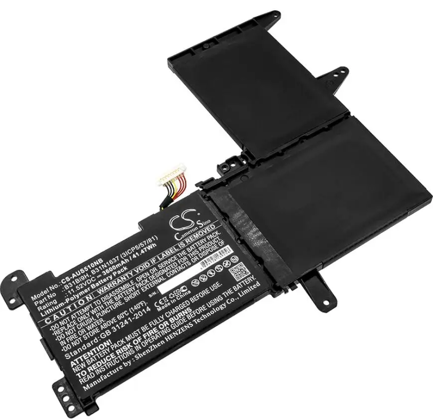 Аккумулятор Cameron Sino 3600 мАч для ASUS N580GD N580VD S510UN X510UN-1A X510UQ X510UR-3B B31Bi9H B31N1637
Аккумулятор Cameron Sino 3600 мАч для ASUS N580GD N580VD S510UN X510UN-1A X510UQ X510UR-3B B31Bi9H B31N1637