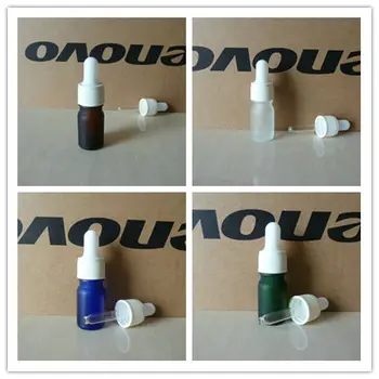 5ml clear/blue/green/brown frosted Glass Bottle With white plastic ring with black/white rubber cap. for Essential Oil 
5ml clear/blue/green/brown frosted Glass Bottle With white plastic ring with black/white rubber cap. for Essential Oil