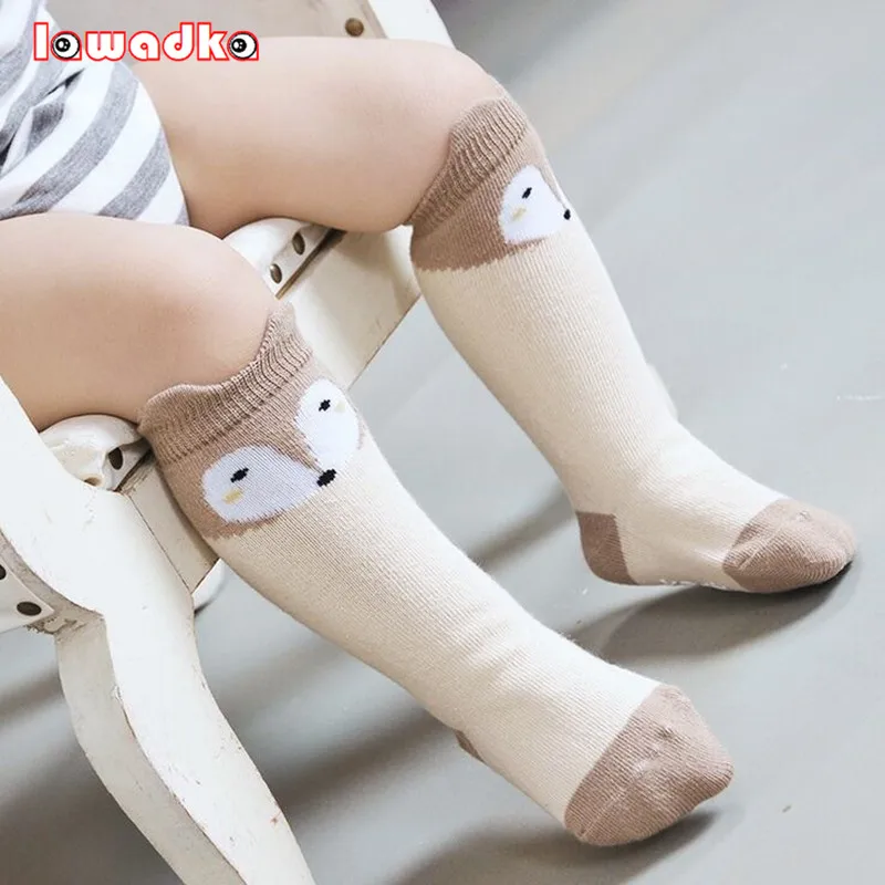 Image Fox Design 3 Colors  Cotton Knee Baby Socks Winter Fall  Cute Boys Girls Socks