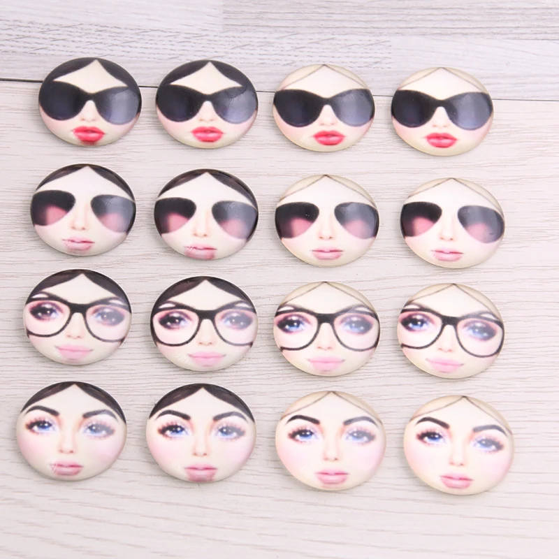 

Hot Sale 20pcs 20mm And 25mm New Fashion Mixed Handmade Glass Cabochons Pattern Domed Jewelry Accessories Supplies