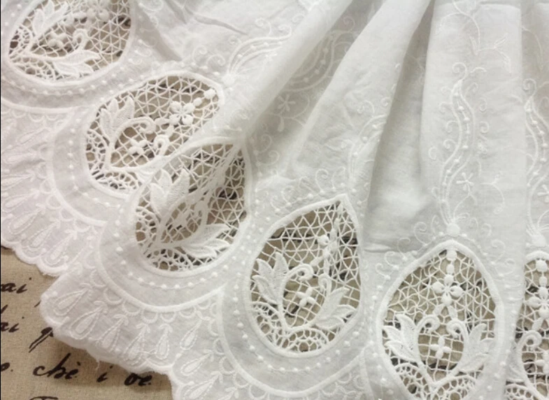 1 Yard width 130cm 51.18" ivory cotton 2 sides embroidery lace fabric for dress skirt clothes 1041630L4K371
1 Yard width 130cm 51.18" ivory cotton 2 sides embroidery lace fabric for dress skirt clothes 1041630L4K371