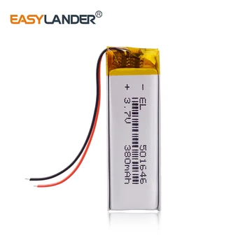3.7V 380mAh 501646 Lithium Polymer LiPo Rechargeable Battery ion cells For Mp3 Mp4 Mp5 DIY PAD DVD E-book bluetooth headset
3.7V 380mAh 501646 Lithium Polymer LiPo Rechargeable Battery ion cells For Mp3 Mp4 Mp5 DIY PAD DVD E-book bluetooth headset