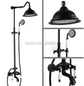 Black Oil Rubbed Bronze Bathroom Rain Shower Faucet Set Wall Mounted + Dual Ceramic Handles Tub Mixer Taps + Hand Spray Wrs682
Black Oil Rubbed Bronze Bathroom Rain Shower Faucet Set Wall Mounted + Dual Ceramic Handles Tub Mixer Taps + Hand Spray Wrs682