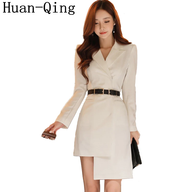 Office Lady Irregular Black White Blazers Hidden Breasted Belt Slim Long Blazers Dress Women Long Sleeve Outerwear Coat Blaser
Office Lady Irregular Black White Blazers Hidden Breasted Belt Slim Long Blazers Dress Women Long Sleeve Outerwear Coat Blaser