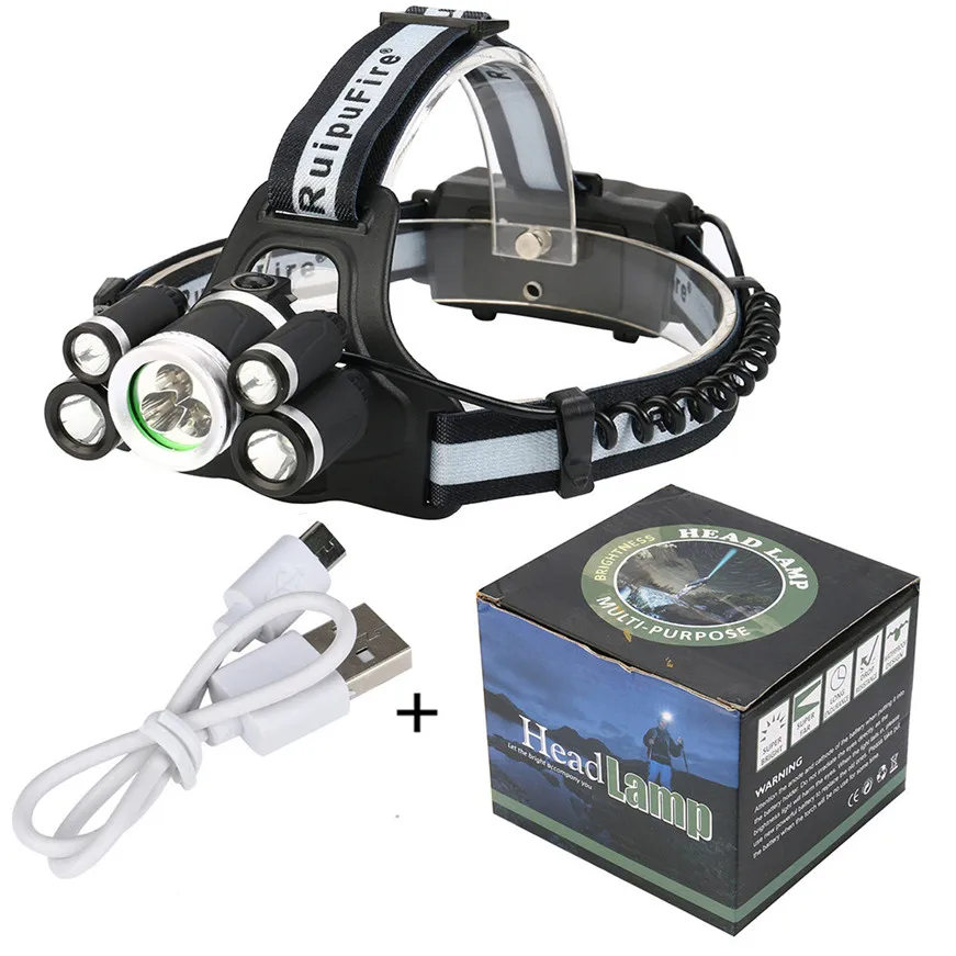 2018 New 40000 LM 7X XM-L T6 LED Rechargeable Headlight Travel Head Torch