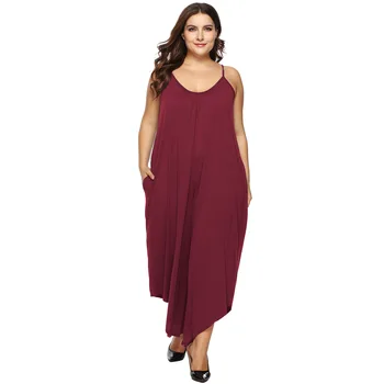Summer Large Size 2xl 3xl Simple Women Casual Jumpsuits Solid Loose Sling Sleeveless Jumpsuit Girls Wide Leg Pants Female Hot
Summer Large Size 2xl 3xl Simple Women Casual Jumpsuits Solid Loose Sling Sleeveless Jumpsuit Girls Wide Leg Pants Female Hot