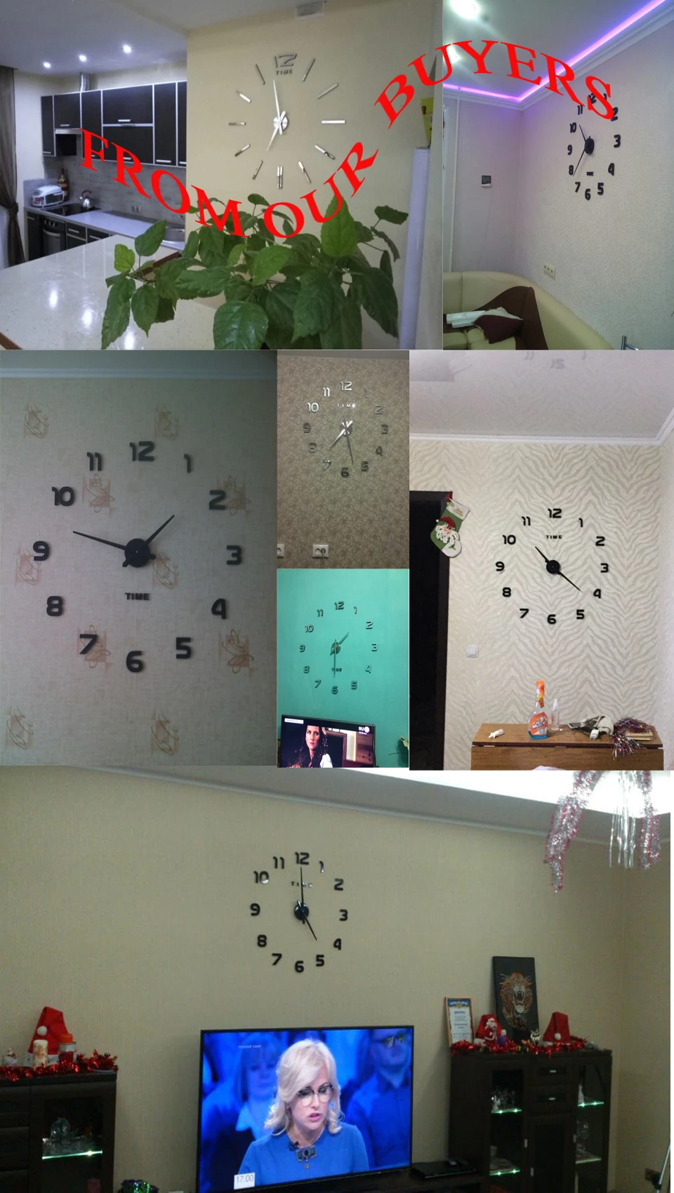 2017 Free Shipping New Clock Watch Wall Clocks Horloge 3d Diy Acrylic Mirror Stickers Home Decoration Living Room Quartz Needle 4