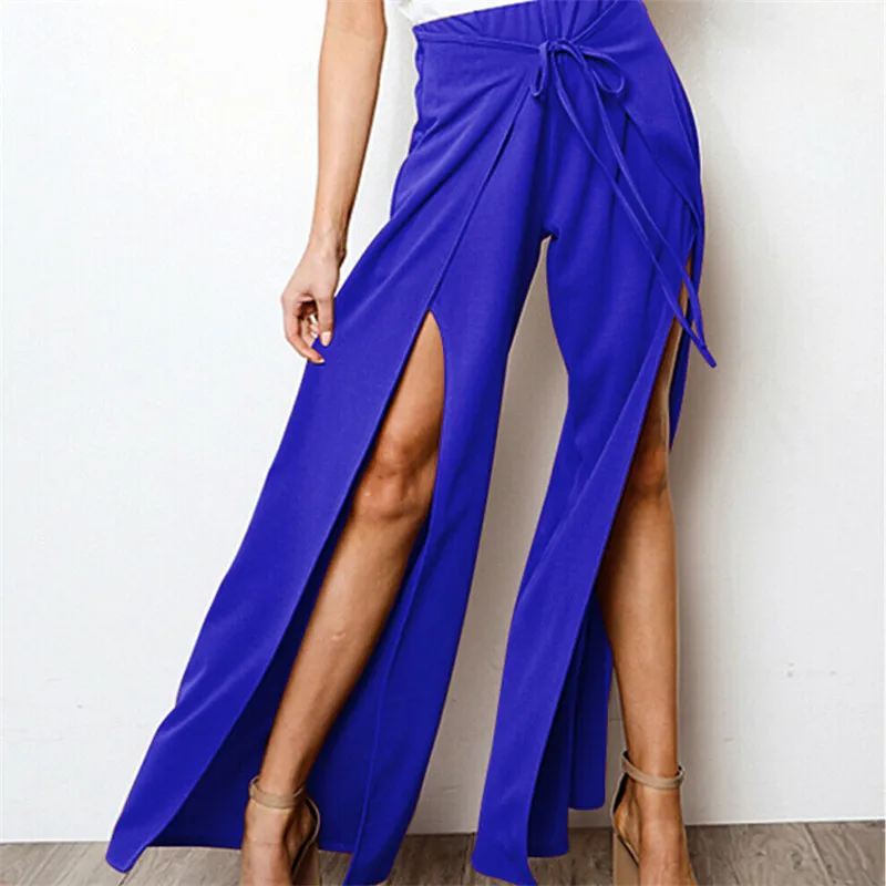 Summer Slit Solid Elegant Female Flare Trousers Lady Women's Palazzo Flared Wide Killer Legs Pants High Waist OL Career Trousers
Summer Slit Solid Elegant Female Flare Trousers Lady Women's Palazzo Flared Wide Killer Legs Pants High Waist OL Career Trousers