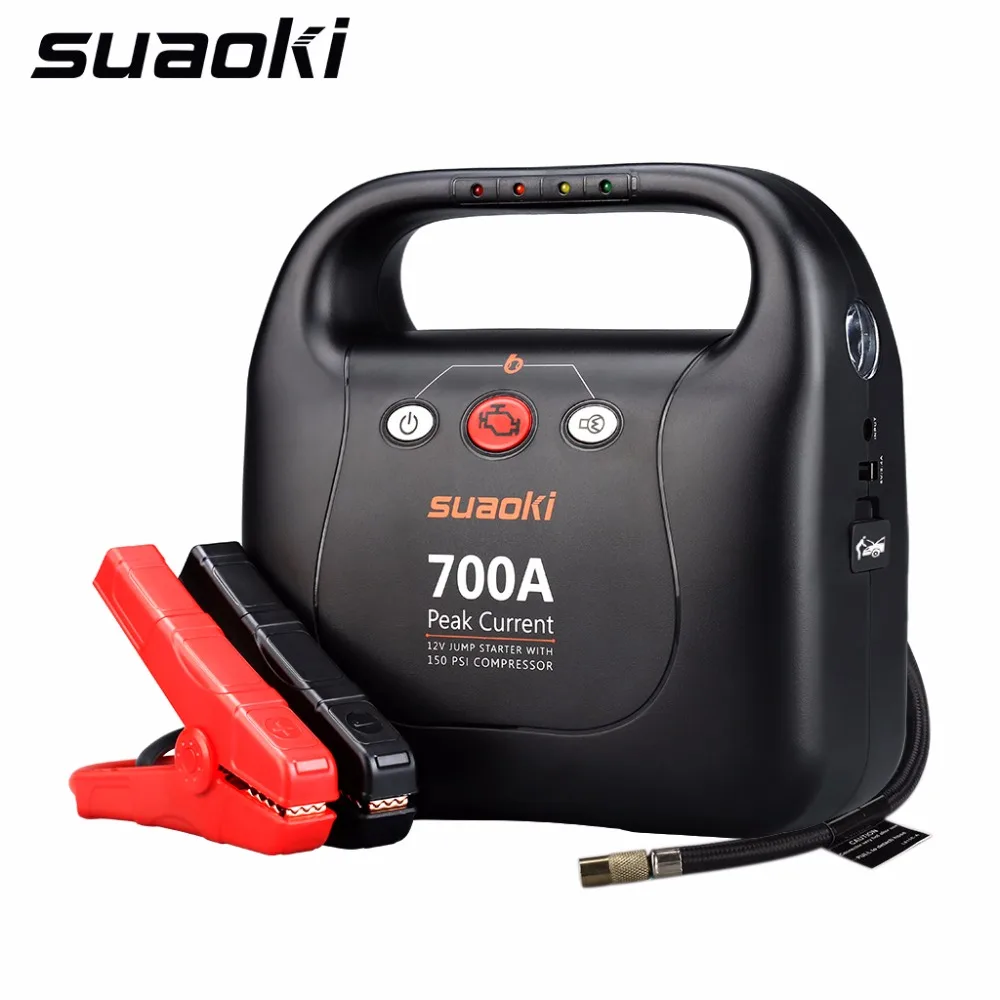 Suaoki Jump Stater Peak 700 Amps Up to 6.0L Gas and 5.0L Diesel Engines with 150PSI Air Compressor for Car Motorcycle Automobile
Suaoki Jump Stater Peak 700 Amps Up to 6.0L Gas and 5.0L Diesel Engines with 150PSI Air Compressor for Car Motorcycle Automobile