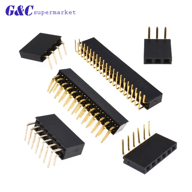 20PCS 1x3P/1x4P/1x6P/2x7P/2X13P Pin Header Socket Pin 2.54mm Pitch Single/Double Row Right Angle Female
20PCS 1x3P/1x4P/1x6P/2x7P/2X13P Pin Header Socket Pin 2.54mm Pitch Single/Double Row Right Angle Female