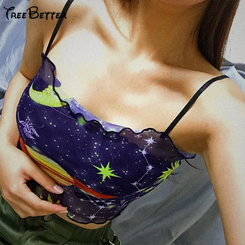 Mesh Printed Transparent Sexy Galaxy Ruffle See Through Crop Top 2019 Summer Women Off Shoulder Slash neck Camisole T
Mesh Printed Transparent Sexy Galaxy Ruffle See Through Crop Top 2019 Summer Women Off Shoulder Slash neck Camisole T