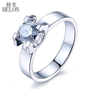 HELON Wedding Fine Jewelry 925 Sterling Silver Ring Fine Silver Pave Flawless 6.5mm Round Cut Cubic Zirconia Engagement Ring
HELON Wedding Fine Jewelry 925 Sterling Silver Ring Fine Silver Pave Flawless 6.5mm Round Cut Cubic Zirconia Engagement Ring