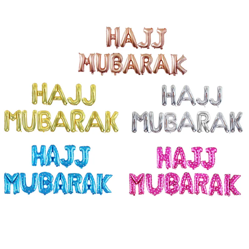 HAJJ MUBARAK Letters Balloons Alphabet Eid Mubarak Banners Ramadan Decorations Ramadan Kareem Eid al-Fitr Balloon Hajj Mubarak
HAJJ MUBARAK Letters Balloons Alphabet Eid Mubarak Banners Ramadan Decorations Ramadan Kareem Eid al-Fitr Balloon Hajj Mubarak