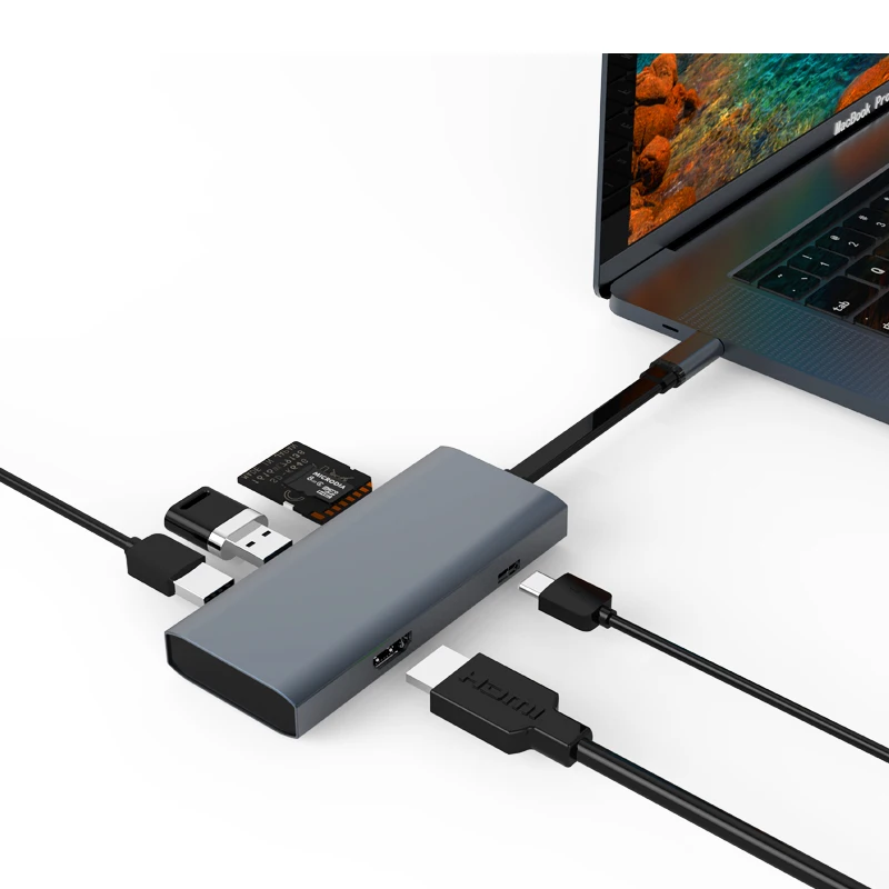 Utai TCH01 5in 1 USB 3 0 концентратор для MacBook Pro Air Многофункциональный Type C 4K видео HDMI usb хаб