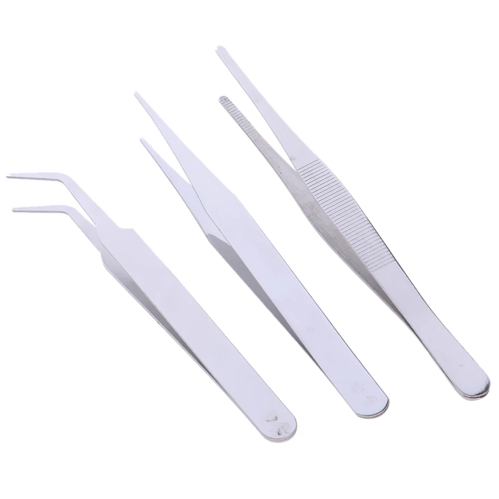 3pcs Basic Tools Kit ,Straight/Curved Tweezers for Model Building, Assembly Making Tools