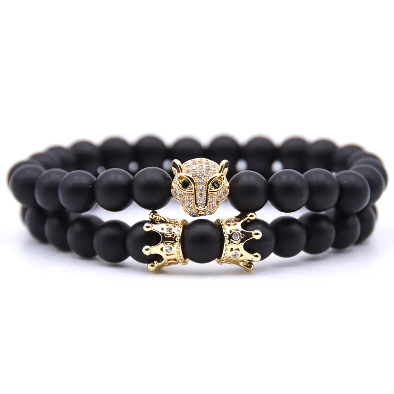 HYHONEY Natural stone Matte Beads Bracelet men CZ Zirconia Leopard head Charms Bracelets For Women jewelry gifts pulseras
HYHONEY Natural stone Matte Beads Bracelet men CZ Zirconia Leopard head Charms Bracelets For Women jewelry gifts pulseras