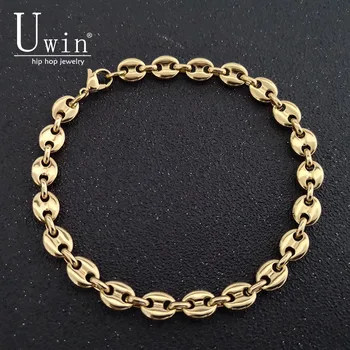 UWIN Stainless Steel Coffee beans Bracelet 8mm 22.5cm Hip hop Style Gold silver color Link Fashion Punk Choker Charms Jewelry
UWIN Stainless Steel Coffee beans Bracelet 8mm 22.5cm Hip hop Style Gold silver color Link Fashion Punk Choker Charms Jewelry