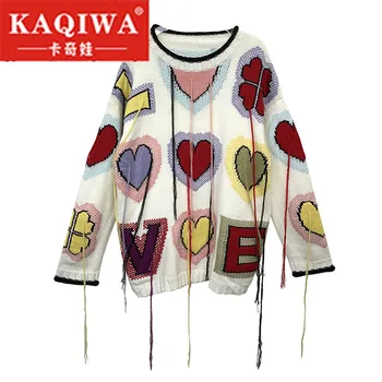 2018 Autumn fashion and Winter Letter "LOVE" Sweater Women Red Heart Pattern Tassel Knitting Pullovers Loose Casual Streetwear
2018 Autumn fashion and Winter Letter "LOVE" Sweater Women Red Heart Pattern Tassel Knitting Pullovers Loose Casual Streetwear