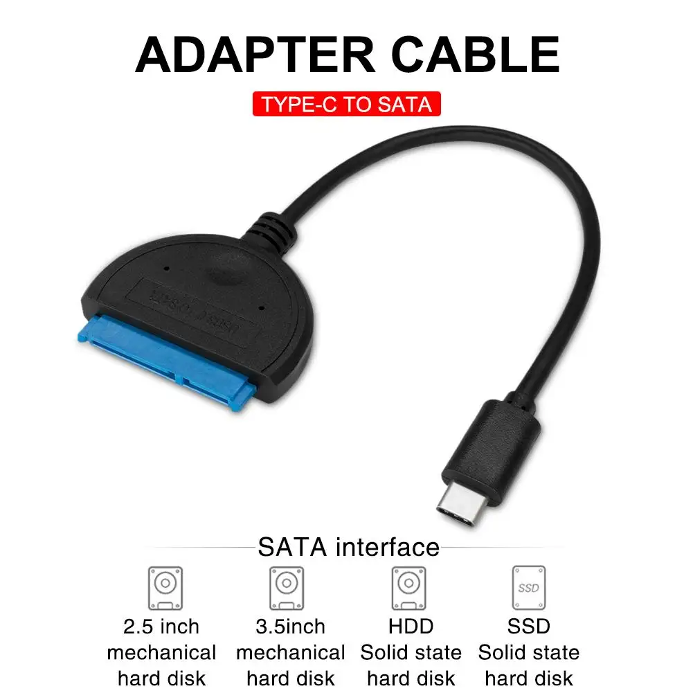 Type C to SATA Adapter Cable External Hard Drive Connector Cable for 2.5inch 3.5inch SATA SSD HDD to USB
Type C to SATA Adapter Cable External Hard Drive Connector Cable for 2.5inch 3.5inch SATA SSD HDD to USB