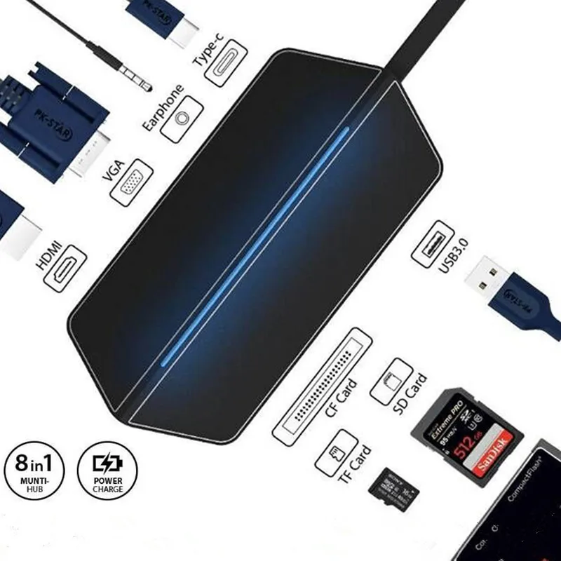 BASIX Thunderbolt 3 USB C Hub to HDMI VGA Adapter USB Type-c Hub USB 3.0 Hub with 3.5MM Socket and charging port for MacBook Pro
BASIX Thunderbolt 3 USB C Hub to HDMI VGA Adapter USB Type-c Hub USB 3.0 Hub with 3.5MM Socket and charging port for MacBook Pro