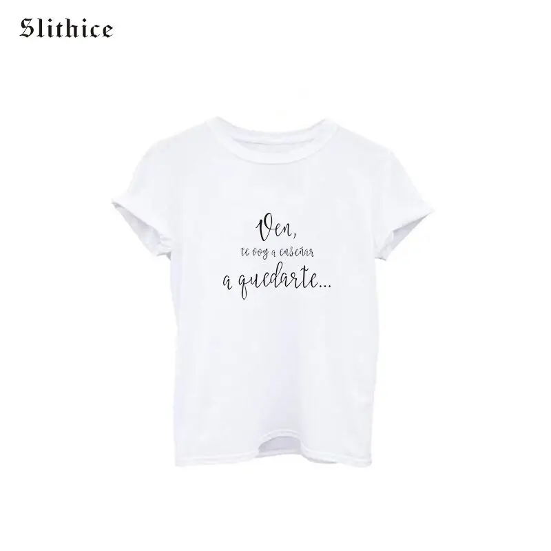 New Summer Style female t shirt tops White Short Sleeve Spanish Letter Print Casual Women T-shirts tees Hipster Street mujer
New Summer Style female t shirt tops White Short Sleeve Spanish Letter Print Casual Women T-shirts tees Hipster Street mujer