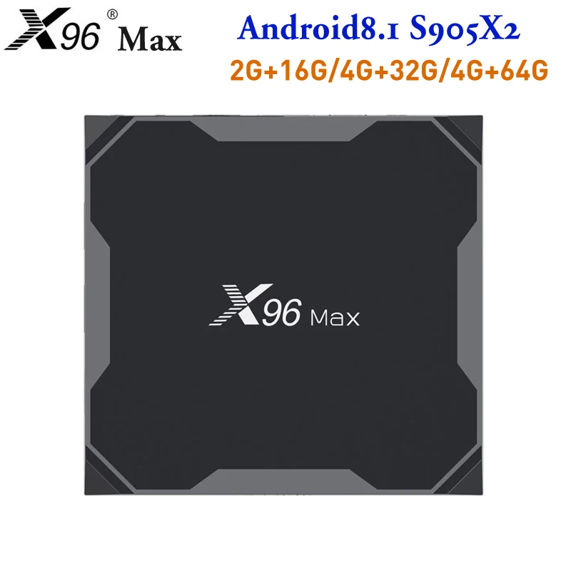 X96 MAX 4K HD Smart tv Box Android 8.1 Amlogic S905X2 Quad Core 2G/16G 4G/32G 4G/64G 2.4G 5GHz Wifi BT 1000M H.265 Set top box
X96 MAX 4K HD Smart tv Box Android 8.1 Amlogic S905X2 Quad Core 2G/16G 4G/32G 4G/64G 2.4G 5GHz Wifi BT 1000M H.265 Set top box
