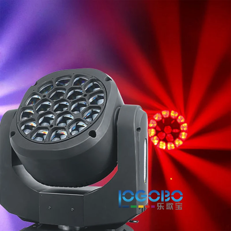 

China 19x15W LED Beam Moving Head B Eye Lighitng Zoom Disco DJ Clay Bee Paky Lamp RGBW Movinghead Sharpy Wash Stage FreeShipping