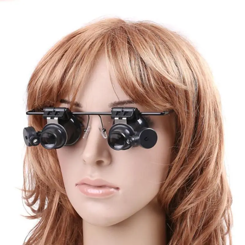 20X Magnifier Magnifying LED Lights Double Eye Glass Loupe Lens Jeweler Watch Repair Magnifier Measurement Tools
20X Magnifier Magnifying LED Lights Double Eye Glass Loupe Lens Jeweler Watch Repair Magnifier Measurement Tools