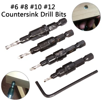 4pcs HSS Carpentry Countersink Drill Bit Set Woodworking + Hex Shank #6 #8 #10 #12 #
4pcs HSS Carpentry Countersink Drill Bit Set Woodworking + Hex Shank #6 #8 #10 #12 #