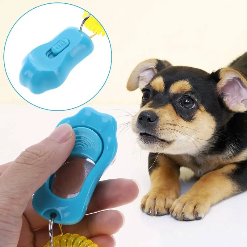 

1pc Useful Pet Trainer Pet Dog Training Clicker Obedience Aid Key Chain +Wrist Strap 3 Gears Adjustable Sound Doggy Train Click