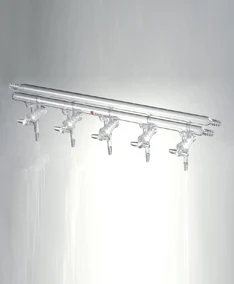 M451003 Manifold, Vacuum/Inert gas, all glass, Number of ports:3, Overall width:300mm front-right and rear-left-right
M451003 Manifold, Vacuum/Inert gas, all glass, Number of ports:3, Overall width:300mm front-right and rear-left-right