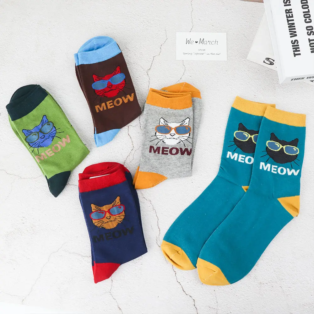Men Cartoon Cotton Socks Funny Wear Sunglass Cat Sock Fashion Design Comfortable Breathable Socks Novelty Wind Happy Socks
Men Cartoon Cotton Socks Funny Wear Sunglass Cat Sock Fashion Design Comfortable Breathable Socks Novelty Wind Happy Socks