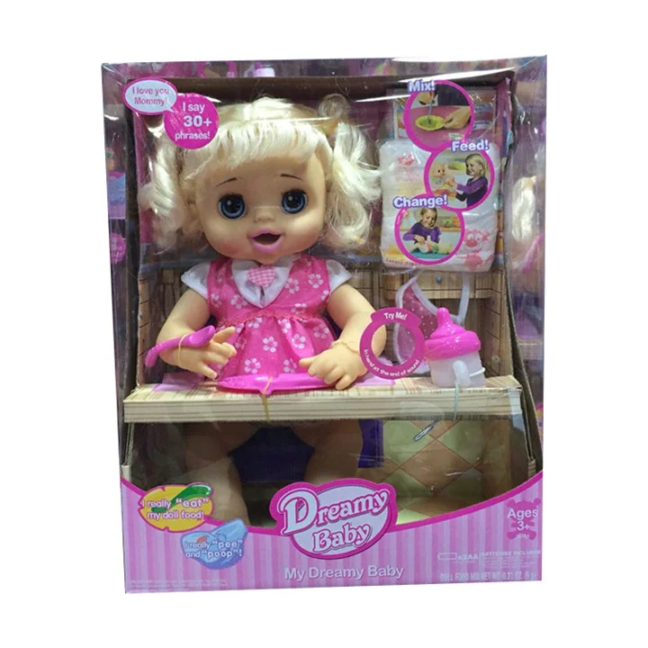 Simulation fashion can speak , eat some food ,drink water , to the toilet baby doll model Action Figures baby kids toy
Simulation fashion can speak , eat some food ,drink water , to the toilet baby doll model Action Figures baby kids toy