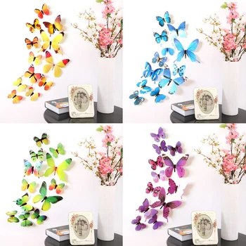 HonC 12Pcs Stickers on the wall 3D PVC for living room