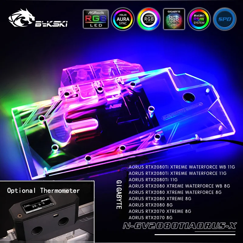 Bykski Full Cover Waterblock for GIGABYTE AORUS GeForce RTX2080TI 11G Graphics Cards/RGB Light/AURA SYNC. P/N: N-GV2080TIAORUS-X
Bykski Full Cover Waterblock for GIGABYTE AORUS GeForce RTX2080TI 11G Graphics Cards/RGB Light/AURA SYNC. P/N: N-GV2080TIAORUS-X