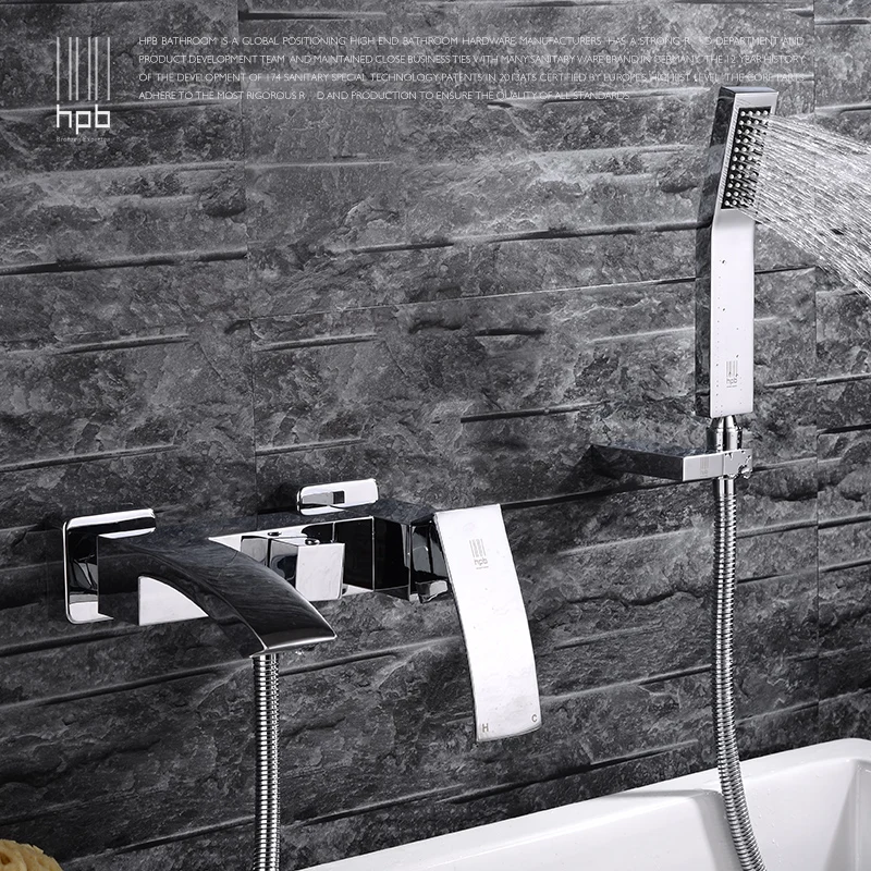 Wall Mounted Bathroom Faucet Bath Tub Mixer Tap With Hand Shower Waterfall Shower Faucet hot and cold waterfall brass torneira
Wall Mounted Bathroom Faucet Bath Tub Mixer Tap With Hand Shower Waterfall Shower Faucet hot and cold waterfall brass torneira