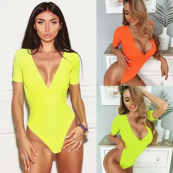 Ladies Solid Skinny Jumpsuit Playsuits Leotard Top Women Summer Sexy Short Sleeve V-Neck Bodycon Bodysuit
Ladies Solid Skinny Jumpsuit Playsuits Leotard Top Women Summer Sexy Short Sleeve V-Neck Bodycon Bodysuit