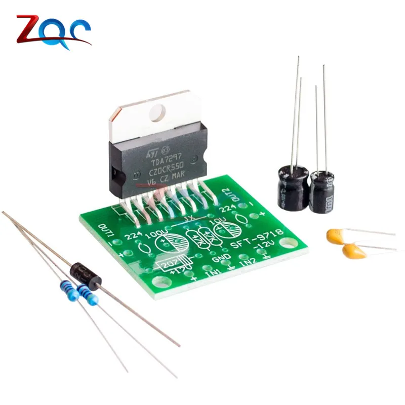 TDA7297 Amplifier Board Spare Parts DC 12V Grade 2.0 Dual Audio Encoding 15w Electronic Diy kit
TDA7297 Amplifier Board Spare Parts DC 12V Grade 2.0 Dual Audio Encoding 15w Electronic Diy kit