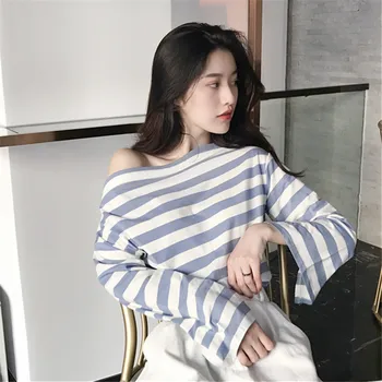 Lychee Girls Summer Women Stripe T Shirt Hit Color Slash Neck Loose Split Long Sleeve T Shirt Tee Top Female
Lychee Girls Summer Women Stripe T Shirt Hit Color Slash Neck Loose Split Long Sleeve T Shirt Tee Top Female