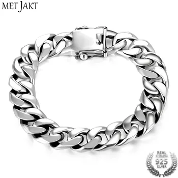 MetJakt Masterpiece 100% 925 Sterling Silver Men's Bracelet & 12mm Wide Whip Double Buckle Chain Bracelet for Biker Men Jewelry
MetJakt Masterpiece 100% 925 Sterling Silver Men's Bracelet & 12mm Wide Whip Double Buckle Chain Bracelet for Biker Men Jewelry