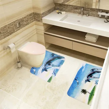 2 Piece Dolphin Printed Flannel Durable Bathroom Mat Set(18 x 30" Bathroom Floor Carpet +16 x 18" U-shaped Toilet Rug)
2 Piece Dolphin Printed Flannel Durable Bathroom Mat Set(18 x 30" Bathroom Floor Carpet +16 x 18" U-shaped Toilet Rug)
