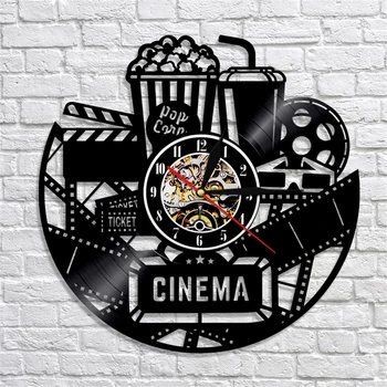 

JX-LCLYL 1Pc 12" Creative Popcorn Wall Clock Theater Movie Cinema Bar Clock Home Decor Black