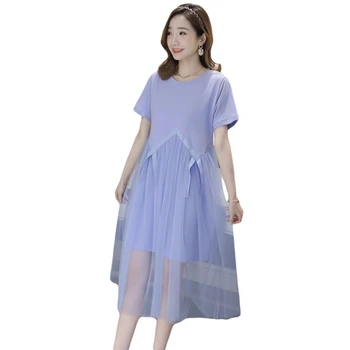 2019 pregnant women new stitching mesh dress is very popular loose short-sleeved T-shirt pregnancy dress
2019 pregnant women new stitching mesh dress is very popular loose short-sleeved T-shirt pregnancy dress