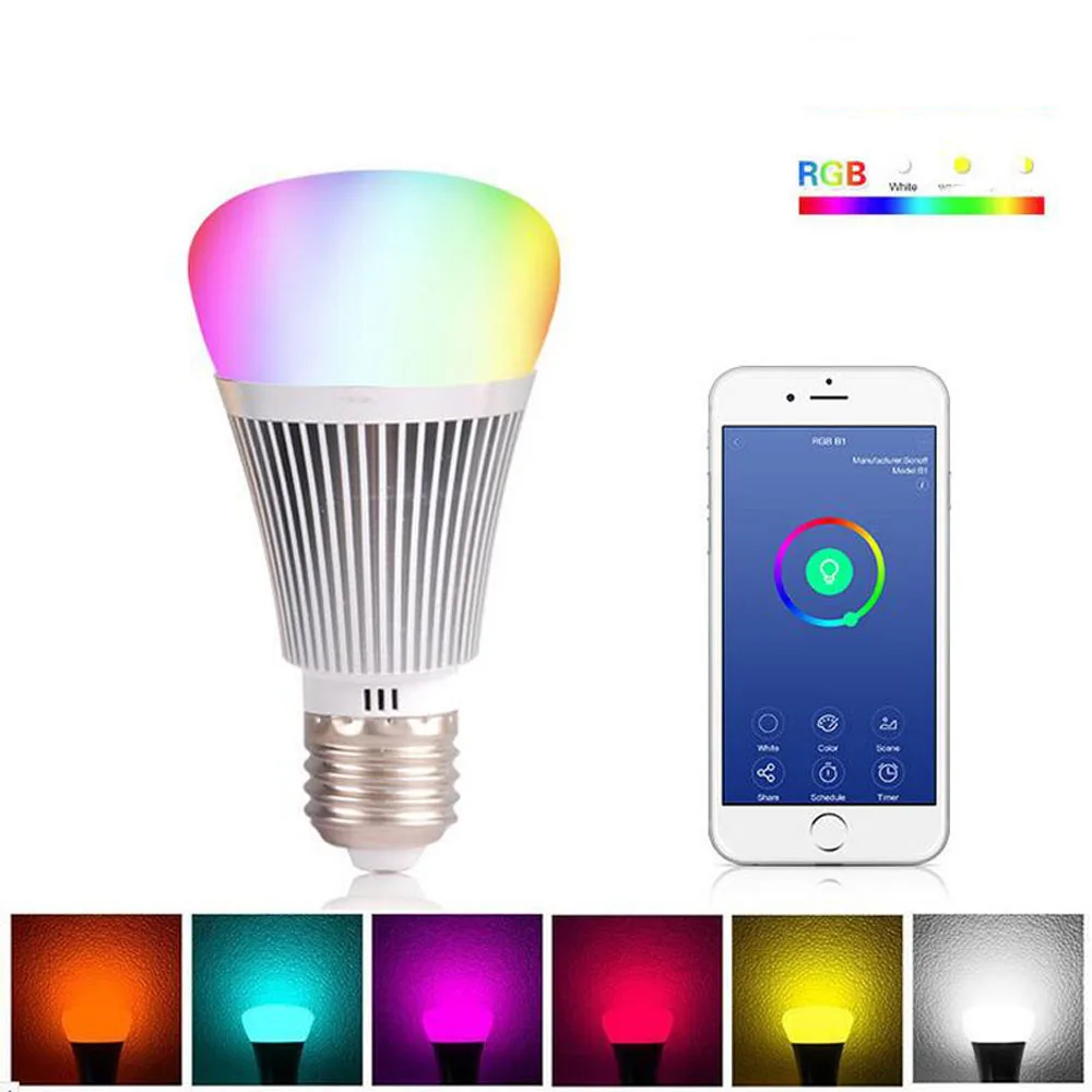 LED Smart Bulb Wireless WiFi Light E27 E14 B22 7W RGB + White Dimmable WIFI Smart LED Bulb Light AC85-265V
LED Smart Bulb Wireless WiFi Light E27 E14 B22 7W RGB + White Dimmable WIFI Smart LED Bulb Light AC85-265V