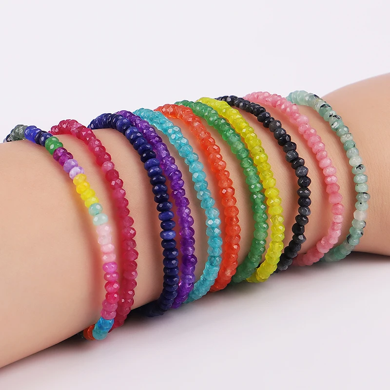 Summer Beach Beads Bracelet Handmade 4mm Colorful Natural Stone Thin Bracelet Bohemia Silver Color Chain Bracelet For Women
Summer Beach Beads Bracelet Handmade 4mm Colorful Natural Stone Thin Bracelet Bohemia Silver Color Chain Bracelet For Women