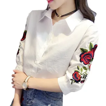 Fashion Ladies Floral Embroidery Blouse Women Long Sleeve Fashion Shirt Women Camisas Femininas
Fashion Ladies Floral Embroidery Blouse Women Long Sleeve Fashion Shirt Women Camisas Femininas