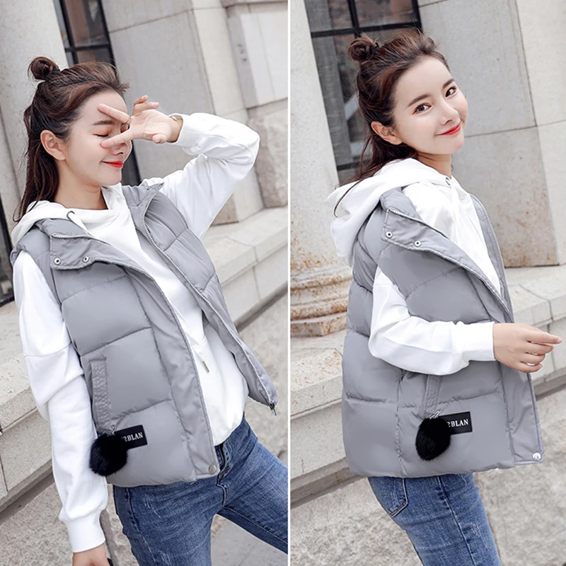 Fashion Gray Color Winter Women Vest Sleeveless Lady Outwear Warm Women's Cotton Padded Hooded Autumn Female Slim Clothing
Fashion Gray Color Winter Women Vest Sleeveless Lady Outwear Warm Women's Cotton Padded Hooded Autumn Female Slim Clothing