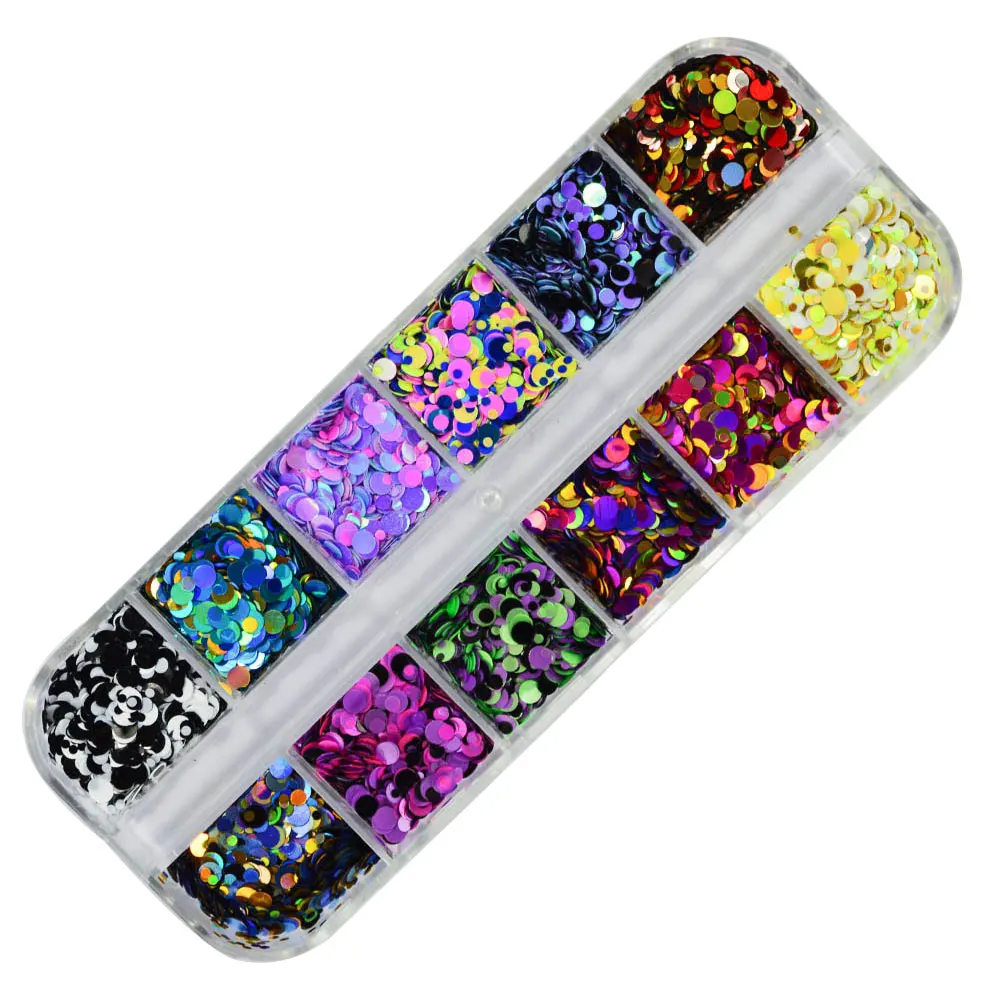 12 Grids Ultrathin Decoration Round Sparkly Dazzling Paillette Girl Shiny Glitter Flakes Mixed Color Professional Nail Sequins
12 Grids Ultrathin Decoration Round Sparkly Dazzling Paillette Girl Shiny Glitter Flakes Mixed Color Professional Nail Sequins
