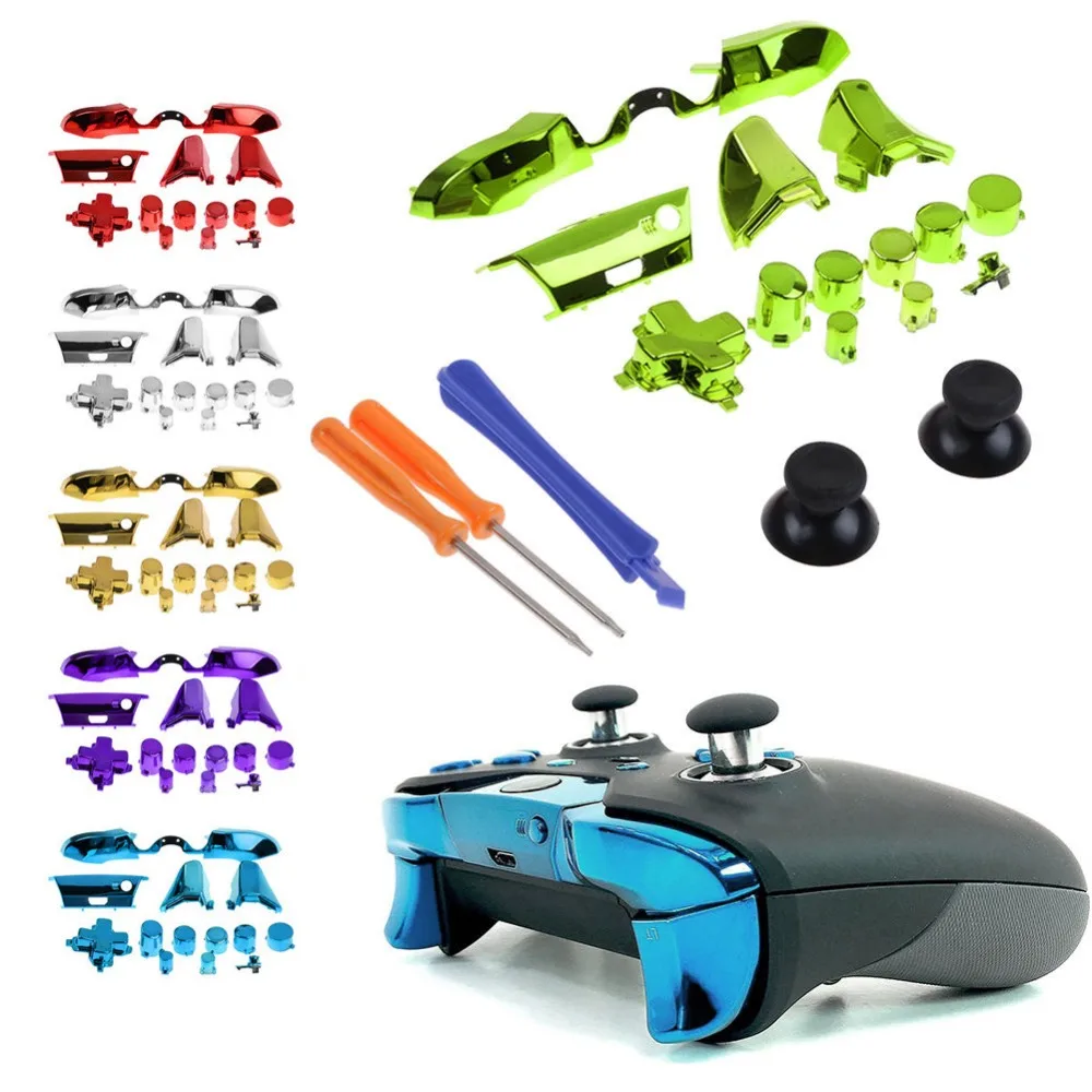 Chrome Full Button Set Dpad RT LT RB LB ABXY Guide ON OFF Buttons For Xbox One Elite Limited 3.5 mm Controller T8 Screwdriver 
Chrome Full Button Set Dpad RT LT RB LB ABXY Guide ON OFF Buttons For Xbox One Elite Limited 3.5 mm Controller T8 Screwdriver